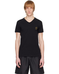 T-shirt con scollo a v nera di Versace Underwear