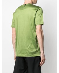 T-shirt con scollo a v ricamata verde di Billionaire