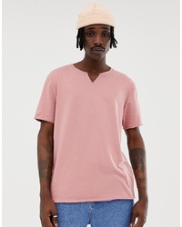 T-shirt con scollo a v rosa di ASOS DESIGN