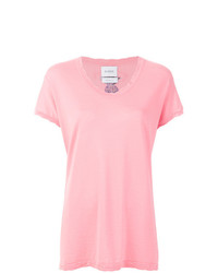 T-shirt con scollo a v rosa di Barrie