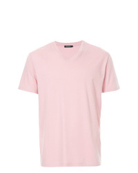 T-shirt con scollo a v rosa di Loveless