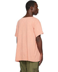 T-shirt con scollo a v rosa di Greg Lauren