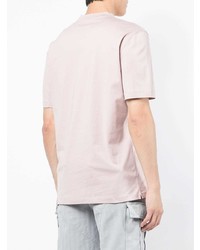 T-shirt con scollo a v rosa di Brunello Cucinelli