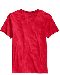 T-shirt con scollo a v rossa