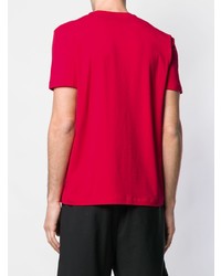 T-shirt con scollo a v rossa di Ea7 Emporio Armani