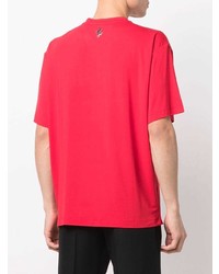 T-shirt con scollo a v rossa di Ferrari