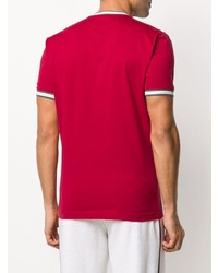 T-shirt con scollo a v rossa di Brunello Cucinelli