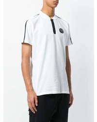 T-shirt con scollo a v stampata bianca e nera di Plein Sport