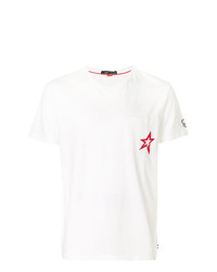 T-shirt con scollo a v stampata bianca di Perfect Moment
