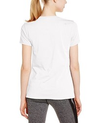 T-shirt con scollo a v stampata bianca