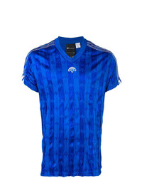 T-shirt con scollo a v stampata blu di Adidas Originals By Alexander Wang
