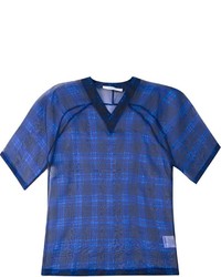 T-shirt con scollo a v stampata blu di Givenchy
