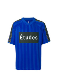 T-shirt con scollo a v stampata blu di Études