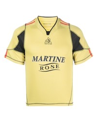 T-shirt con scollo a v stampata gialla di Martine Rose