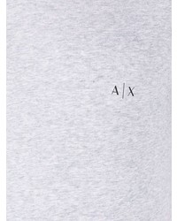 T-shirt con scollo a v stampata grigia di Armani Exchange