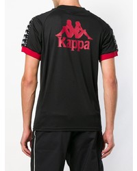 T-shirt con scollo a v stampata nera di Kappa