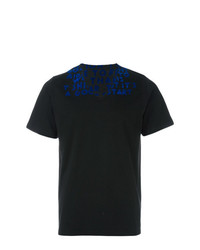 T-shirt con scollo a v stampata nera di Maison Margiela