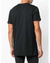 T-shirt con scollo a v stampata nera di Balmain