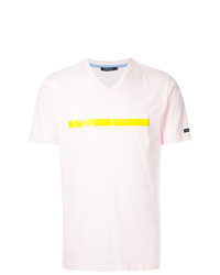 T-shirt con scollo a v stampata rosa di GUILD PRIME
