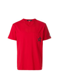 T-shirt con scollo a v stampata rossa di Perfect Moment