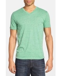 T-shirt con scollo a v verde menta