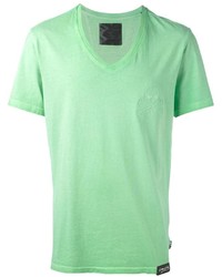 T-shirt con scollo a v verde menta di Philipp Plein