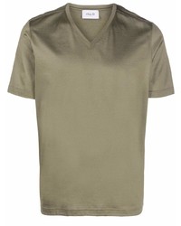 T-shirt con scollo a v verde oliva di D4.0