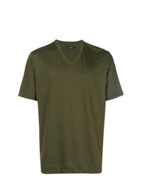 T-shirt con scollo a v verde oliva di Joseph