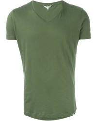 T-shirt con scollo a v verde oliva di Orlebar Brown