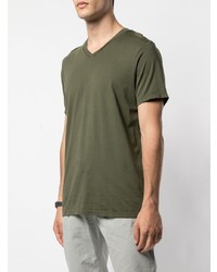 T-shirt con scollo a v verde oliva di SAVE KHAKI UNITED