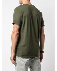 T-shirt con scollo a v verde oliva di SAVE KHAKI UNITED