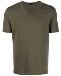 T-shirt con scollo a v verde oliva di Tom Ford