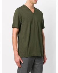 T-shirt con scollo a v verde oliva di Joseph