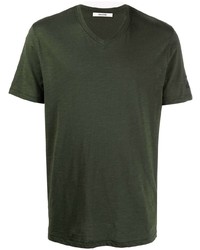 T-shirt con scollo a v verde scuro di Zadig & Voltaire
