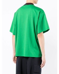 T-shirt con scollo a v verde di Kolor