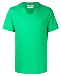 T-shirt con scollo a v verde di Zadig & Voltaire