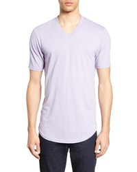 T-shirt con scollo a v viola chiaro