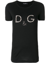 T-shirt decorata nera di Dolce & Gabbana