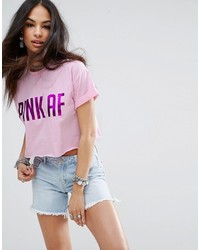 T-shirt di jeans rosa di Missguided