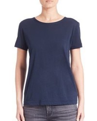 T-shirt di lana blu scuro