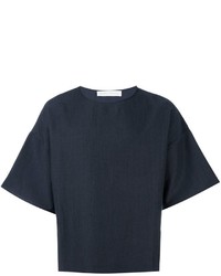 T-shirt di lana blu scuro di Societe Anonyme