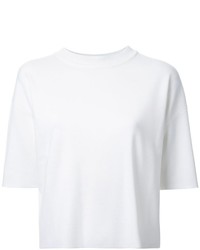 T-shirt di lana lavorata a maglia bianca di Lemaire