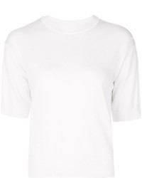 T-shirt di lana lavorata a maglia bianca di Twin-Set
