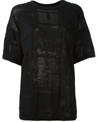 T-shirt di lana nera di MM6 MAISON MARGIELA