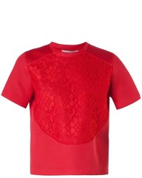 T-shirt di pizzo rossa di Christopher Kane
