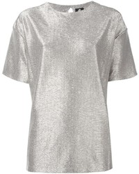 T-shirt di seta argento di Paul Smith