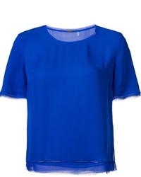 T-shirt di seta blu