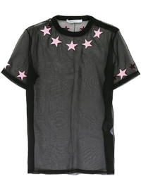 T-shirt di seta con stelle nera di Givenchy