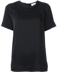 T-shirt di seta nera di DKNY