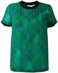 T-shirt di seta stampata verde